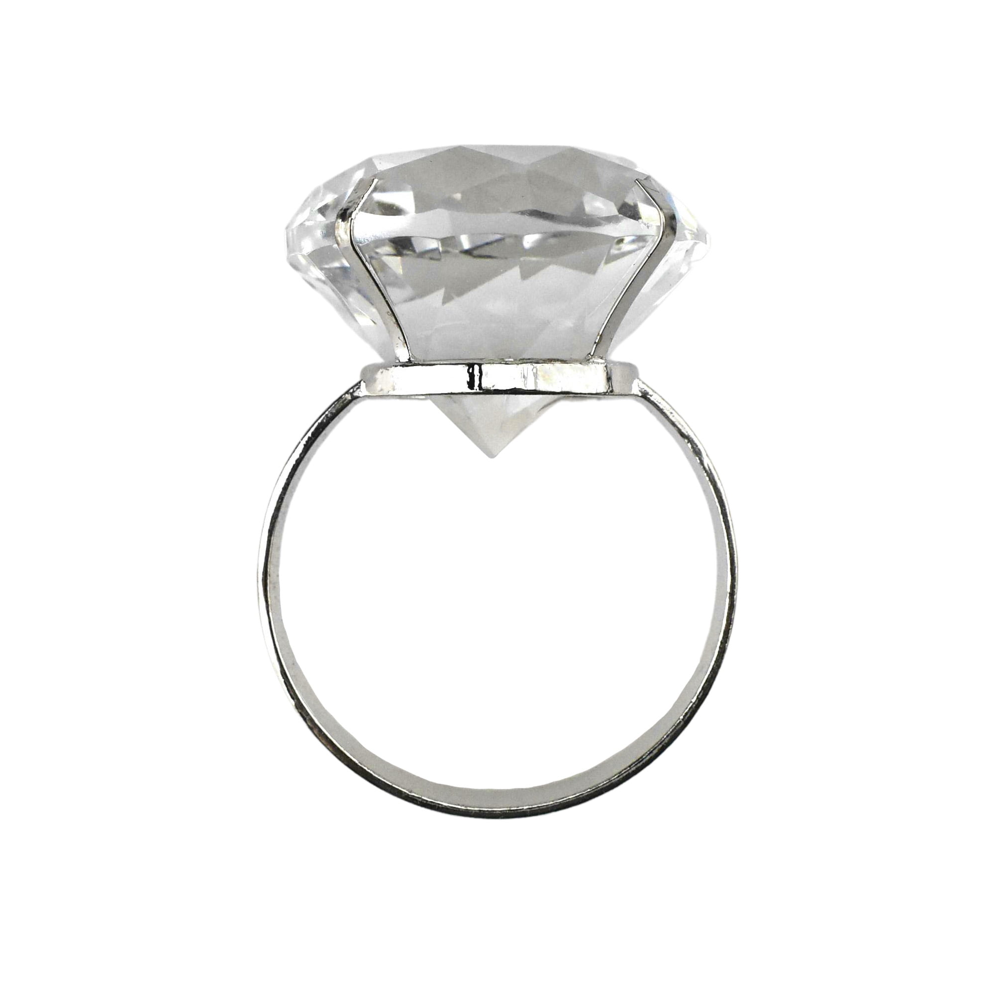 Acrylic Diamond Ring Bridal Napkin Holder Set of Six 