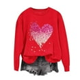thumbnail image 4 of SOMOWI Chandail pour Femmes de la Saint-Valentin à Imprimé, Manches Longues, Col Rond, Chandail Décontracté Confortable, Rouge, Chandails pour Temps Froid 2TG, 4 of 5