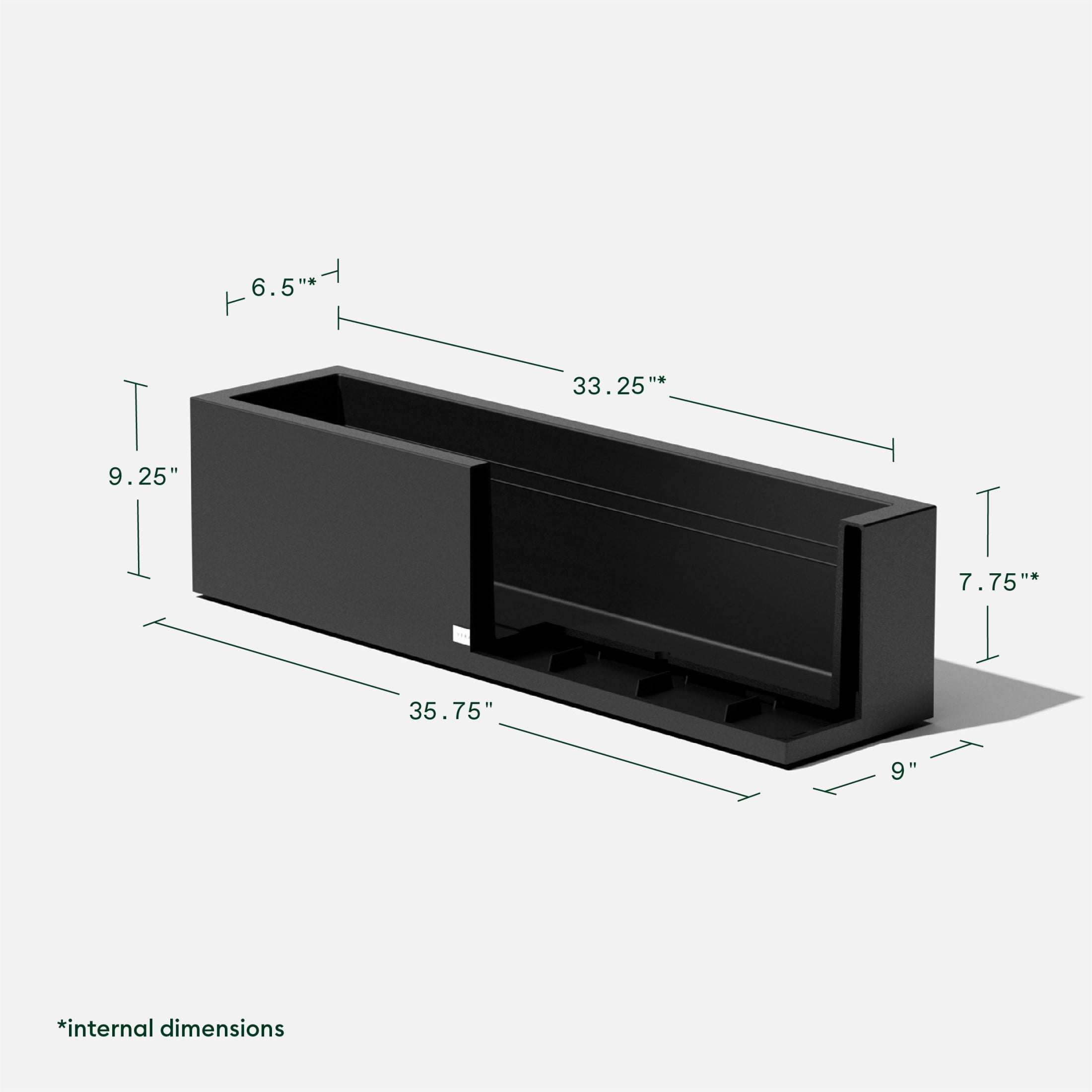 Veradek Block Series Trough 36" Plastic Planter - Black