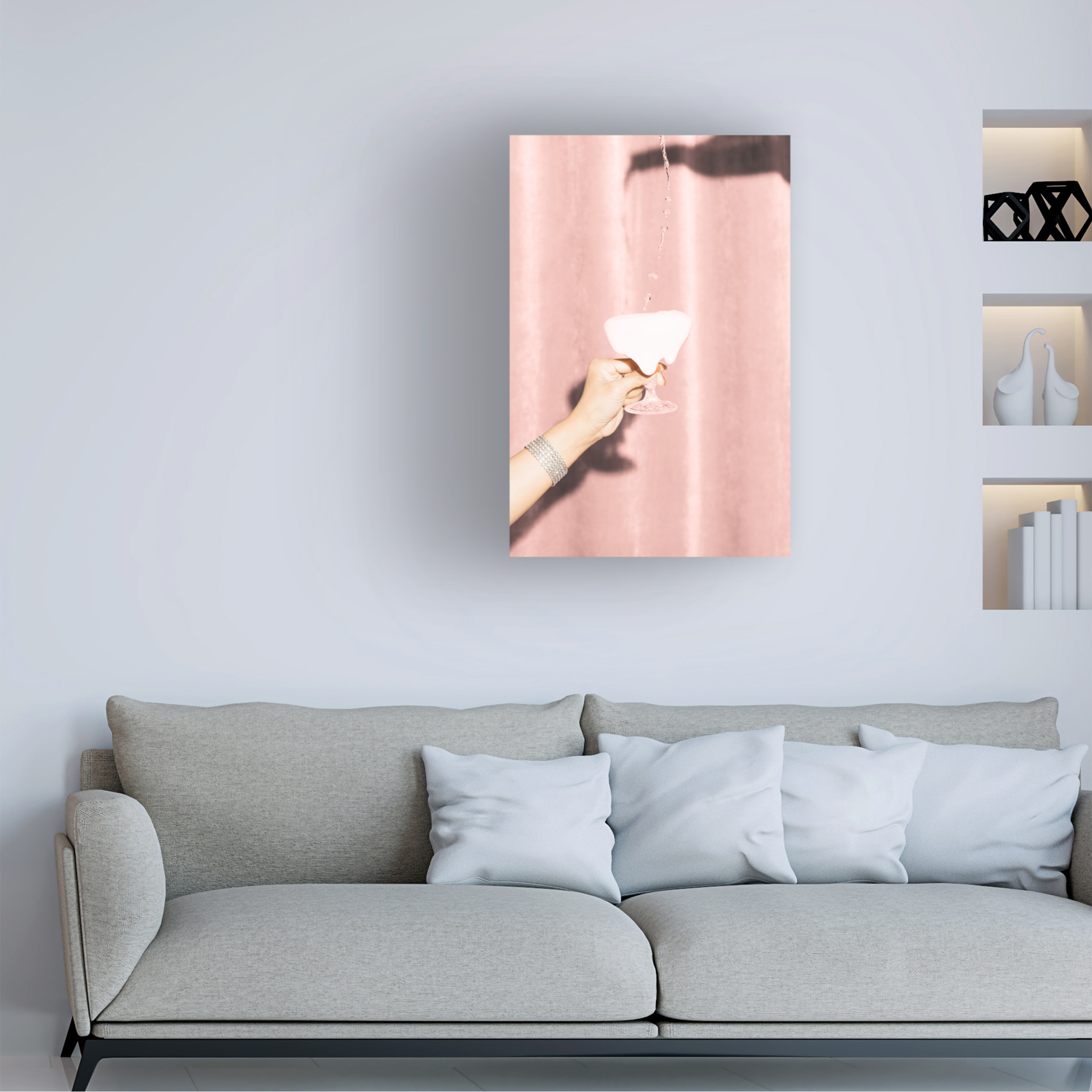 1x Studio III 'Heres To Pink 05' Canvas Art