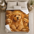 thumbnail image 5 of Golden Crowned Poodle Portrait Ornate Frames autumn celebration, Festive Pet Portrait Pattern, Warm Flannel Blanket for Living Room and Reading Nook, Dog Lovers Christmas Gift, Pet Lover Home Decor, 5 of 9