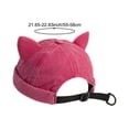 thumbnail image 2 of Hsqqdc 1pc Rose Red Cotton Rolled Edge Docker Cap Unisex Brimless Cat Ear Hat for Daily Street Wear, 2 of 7