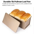 thumbnail image 5 of Pullman Loaf Pan with Lid Bread Loaf Pan for Homemade Bread 1lb Dough Capacity Gold Corrugated Square Bread Mold, Cake, Sandwich Sourdough, Toast Form Pullman Bread Pan with Lid for Baking, 5 of 7