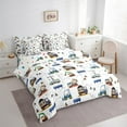thumbnail image 3 of Manfei Cartoon Bulldozer Excavator 7-Piece Bedding Comforter Set,Equipped Truck King Bedding Sets,White Brown Blue Bed Sheets,Microfiber Bedroom Decor Reversible, 3 of 8