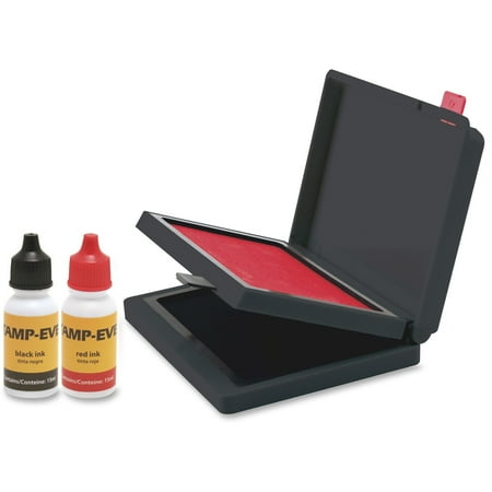 Ink Stamp Pad - Stamp-Ever, USS6193, Traditional Felt Stamp Pads, 1 Each, Red,Black