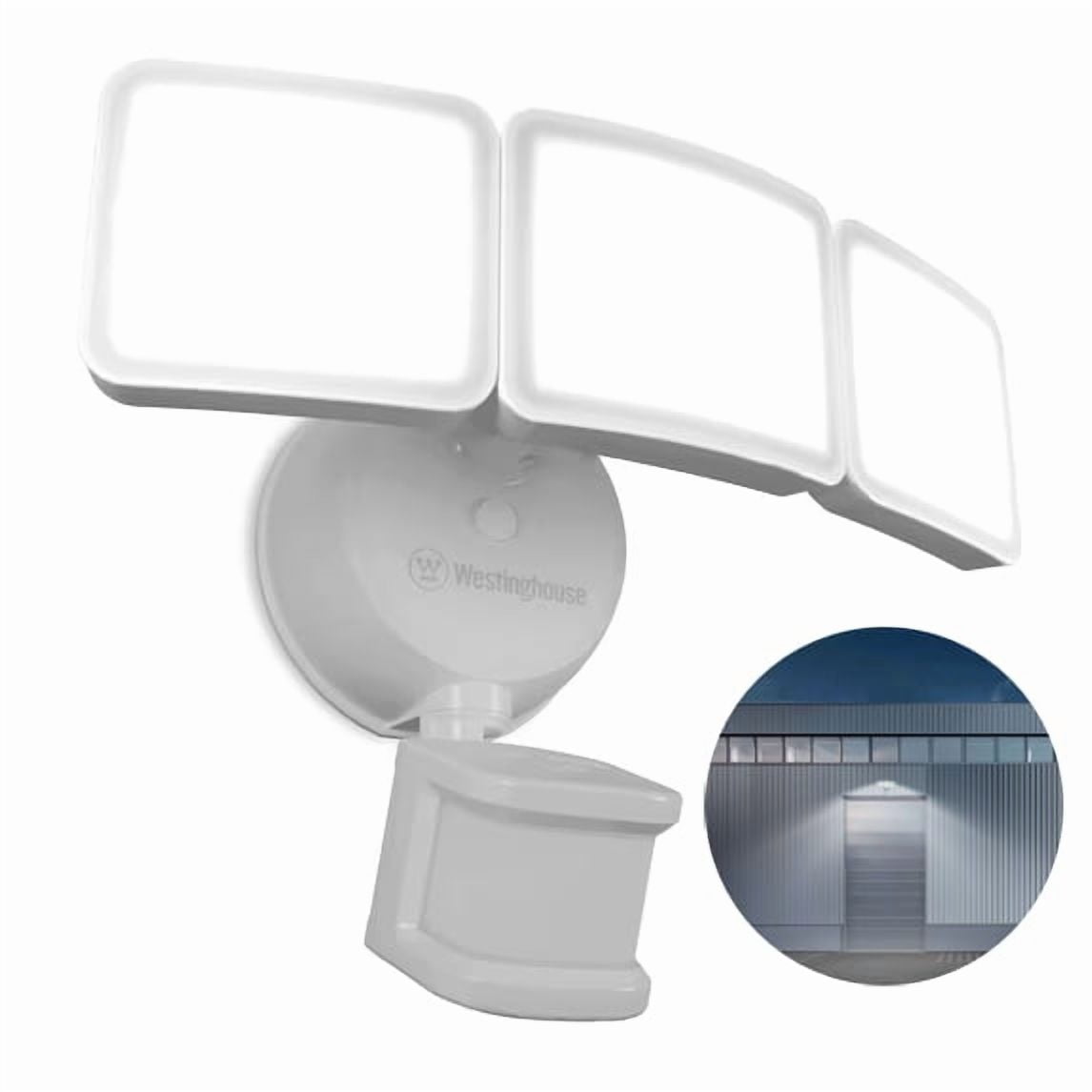 Westinghouse LED Barn Light ,5000LM 5000K Motion Sensor Outdoor Triple Head Security Light for Garage, Yard, Porch