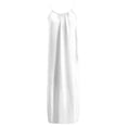 thumbnail image 4 of VNKIDY Girls Kids Solid Color Linen-Blend Maxi Dress Spaghetti Strap Ruched Neckline Casual Dress With Side Pockets For Summer Daily Wear Adorable Dress, 4 of 5
