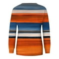 thumbnail image 6 of JTZGDY Fall Crewneck Sweatshirts for Women Loose Fit Casual Striped Color Block Printed Long Sleeve Graphic Pullover Tops Fashion Outfit 2025 Clothes Orange#01 S, 6 of 7