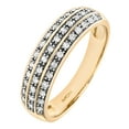 thumbnail image 2 of 9ct Gold Jewelco London 1/4ct Diamond Micro Bead 3 Row Pave Wedding Ring 3.5mm, 2 of 8
