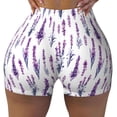 thumbnail image 2 of Haiem Lavender Flowers No Front Seam Biker Shorts for Women Yoga Workout Gym Bike Shorts with Tummy Control Moisture-Wicking-XX-Large, 2 of 9