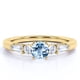 thumbnail image 1 of JeenMata Anillo de Bodas Antiguo con Racimo de Aguamarinas Creadas en Azul Oscuro de 1,20 Quilates en Oro Amarillo de 18 K sobre Plata, 1 of 6