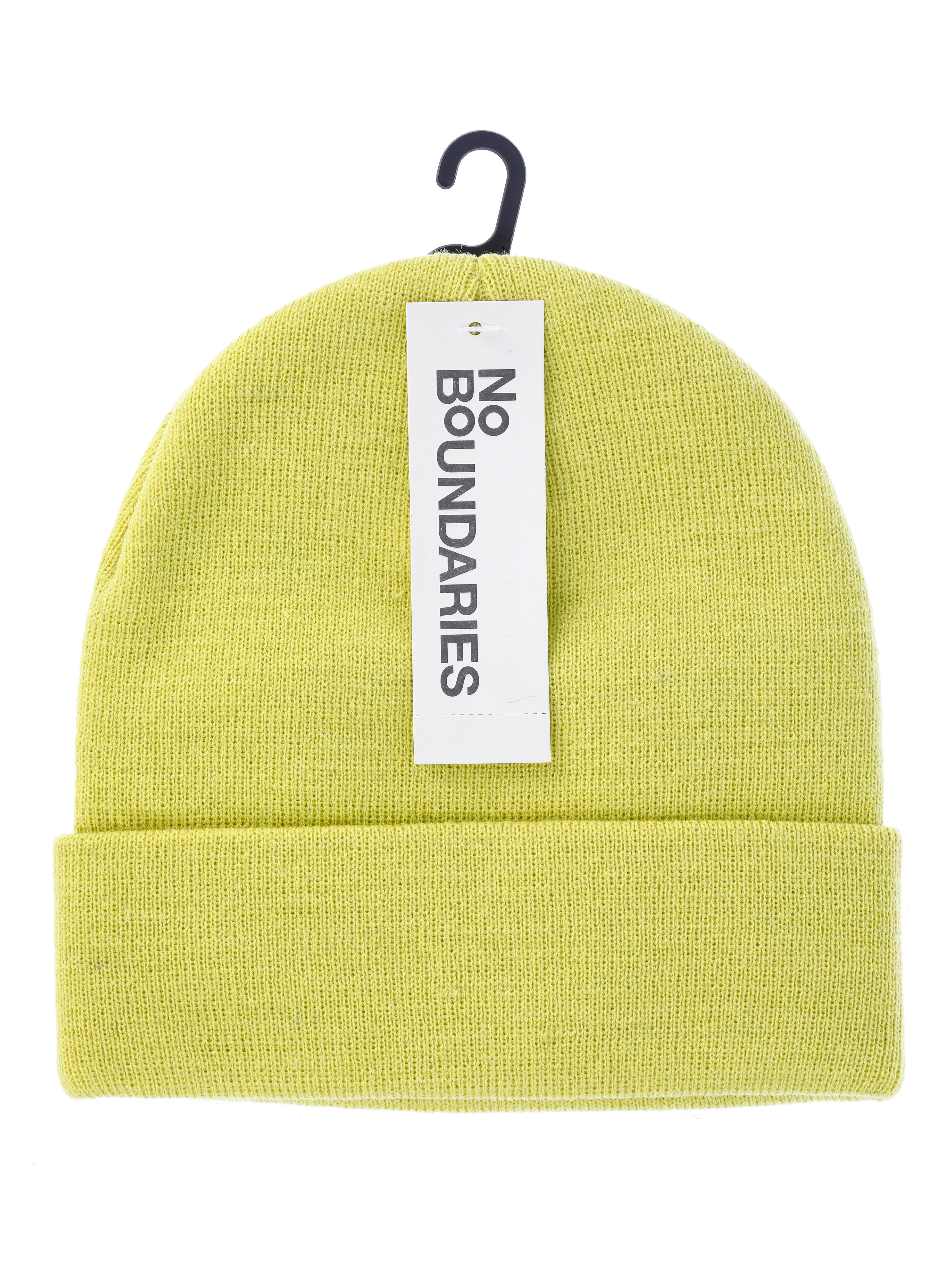 No Boundaries Women's Flat Knit Beanie, One Size, Iced Pear