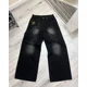 thumbnail image 3 of Pantalones vaqueros holgados con bordado de animales de murciélago Y2K para hombres, pantalones de mezclilla negros lavados, pantalones góticos de Hip Hop, Pantalones rectos de pierna ancha, moda, 3 of 4