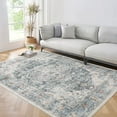 thumbnail image 4 of Garvee 9x12 Vintage Printed Area Rug Machine Washable Rug, Non Slip Non Shedding Rugs Low Pile Indoor Carpet for Living Room Bedroom Playroom Office, Gray, 4 of 8