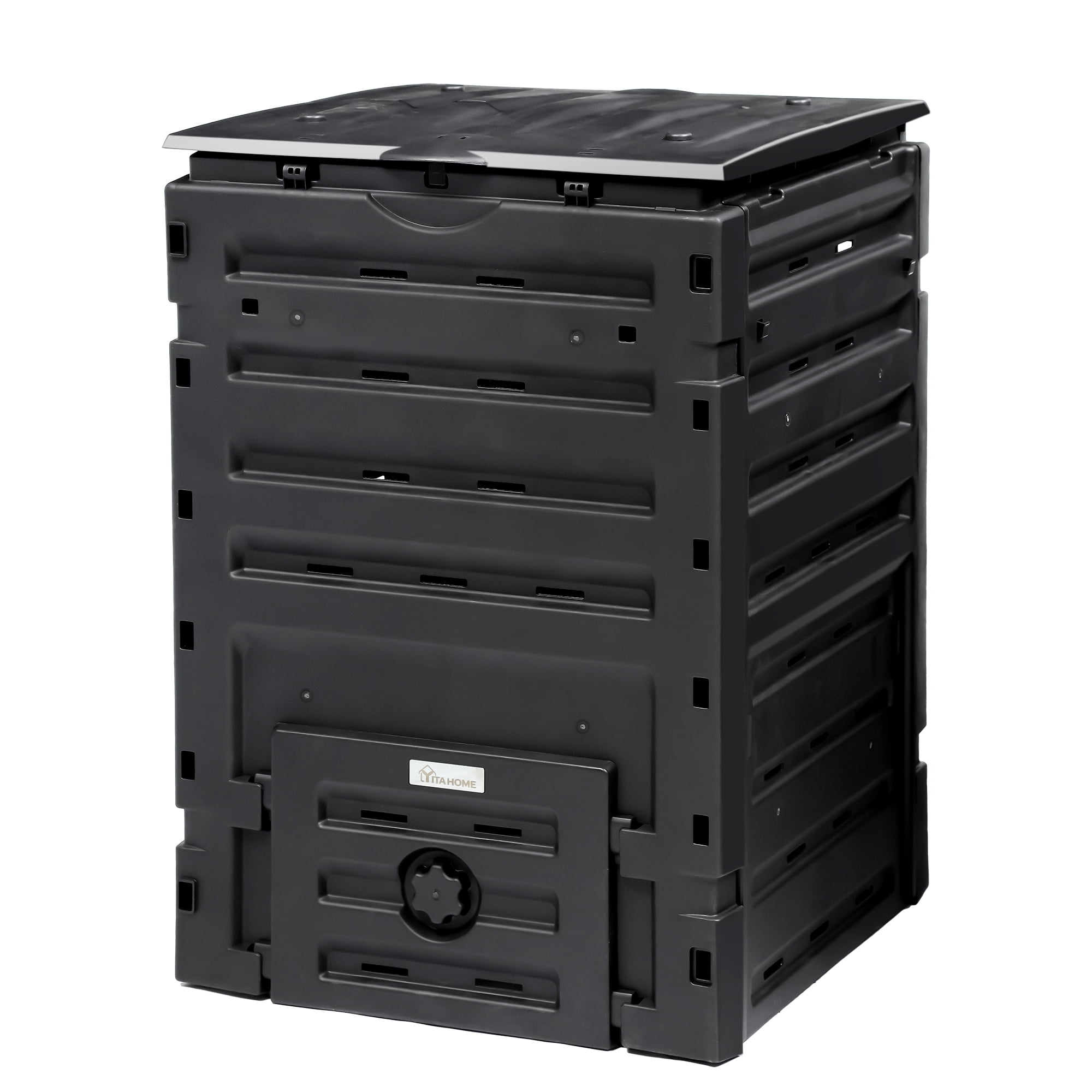 Uforic 120 Gallon Outdoor Compost Bin 450L Large Composter with Snap-On Lid & Aeration System, Lightweight Garden Compost Barrel Tumbler for Yard Lawn, Easy Assembly