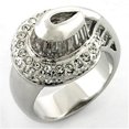 thumbnail image 1 of Women Rhodium Brass Ring with AAA Grade CZ in Clear - Size 6, 1 of 1