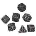 thumbnail image 4 of Uds. Dados con patrón de calavera hueca portátil exquisito juego de dados poliédricos de Metal accesorios para juego de cartas de mesa plata antigua, 4 of 9
