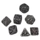 thumbnail image 4 of Juego de 7 Dados Poliédricos Yuxing con Patrón de Calavera Hueca Metal Plata Antigua, 4 of 5