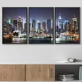 thumbnail image 3 of wall26 Framed Canvas Print Wall Art Set Vibrant NYC Manhattan Skyline at Night Nature Wilderness Photography Realism Rustic Scenic Travel Ultra for Living Room, Bedroom, Office - 16"x24"x3, 3 of 5