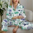 thumbnail image 6 of Uemuo Dinosaur Pattern Womens Pajama Sets,PJ Set for Women,Pajamas for Women Logo,Long Sleeve Pajama Set for Women,Soft Long Sleeve Top With Pants-XX-Large, 6 of 9