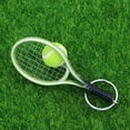 thumbnail image 1 of CRAFTHROU 1Set Mini Tennis Racket Keychain Green PVC Tennis Keychain Diy for Car Bag Pendant, 1 of 6