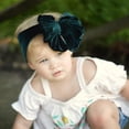 thumbnail image 3 of PRINxy Kids Headband & Headwraps,Toddler Baby Girls Cute Solid Color Gold Velvet Pleated Oversized Bow Headband Hair Accessories,Green,One Size, 3 of 5