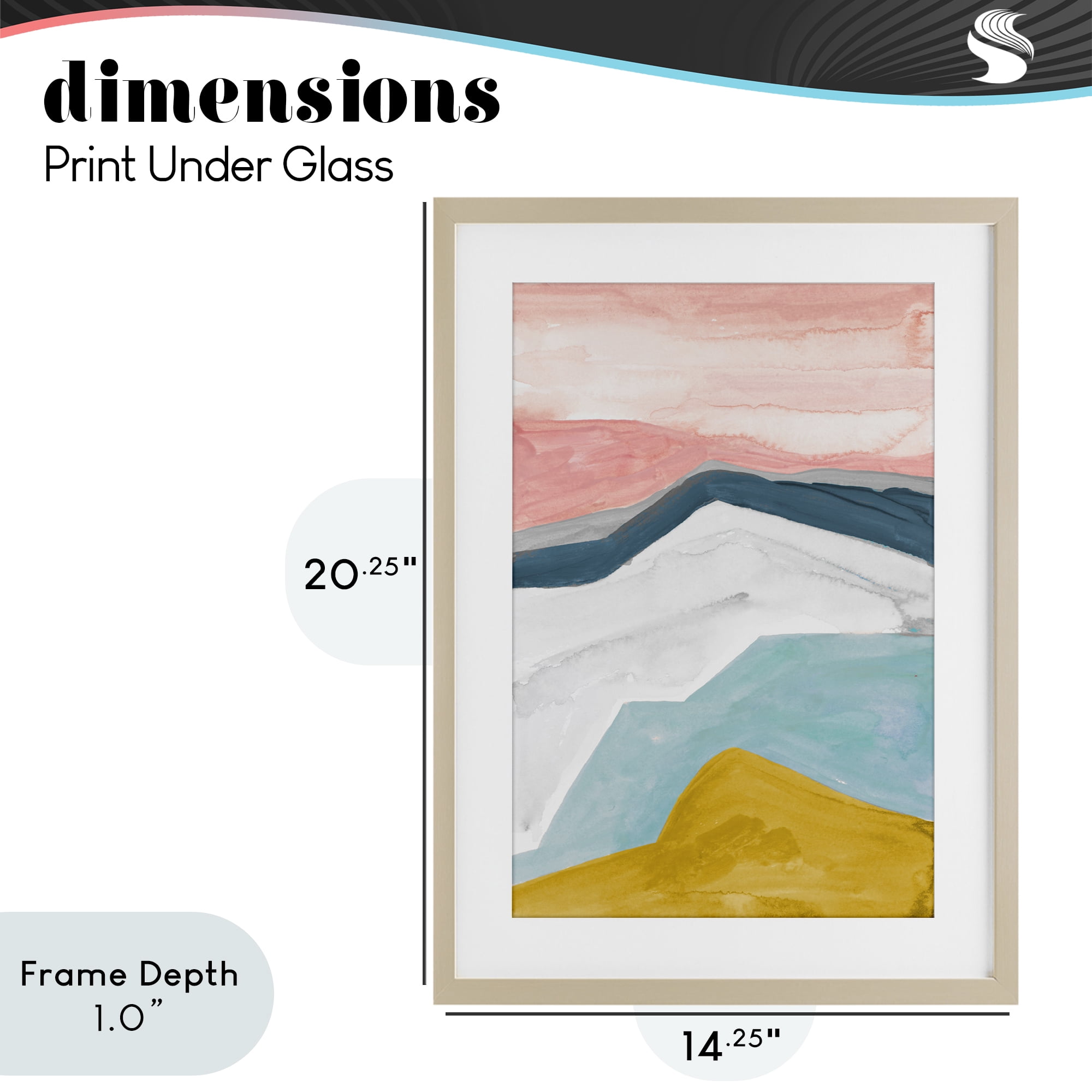 Stupell Industries Pastel Geometric Mountains Birch Framed Print Under Glass, design by B. Danelle