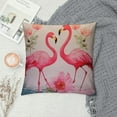 thumbnail image 2 of GOSMITH  Watercolor Pink Flamingos Throw Pillow Covers  Romantic Love Pillowcase Decorative Cushion Covers for Sofa Bedroom Cushion Home Decor, 2 of 5