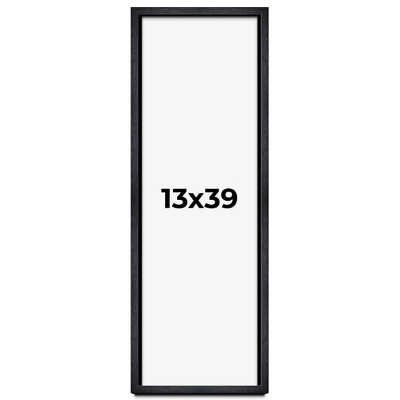 13x39 Shadow Box Frame Black | 1 Inches Deep Real Wood Farmhouse Shadowbox Display Frame | UV
