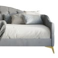 thumbnail image 4 of Home Design Hemnes Upholstered Twin Daybed for Adult, Living Room & Guest Room, Crystal Diamond Button Tufted, Silver Gray, Easy Assembly, 4 of 5