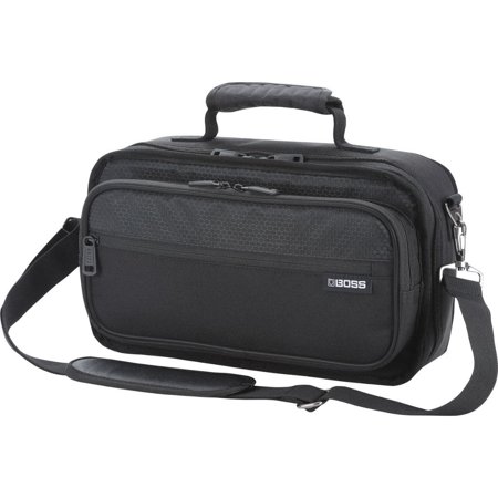 BOSS CB-BM-S Lightweight Multi-Effects Unit Carrying Case with Polyester Exterior, Soft Micro-Fleece Interior, Detachable Shoulder Strap, and Rugged Zipper Pull (Small, Black)