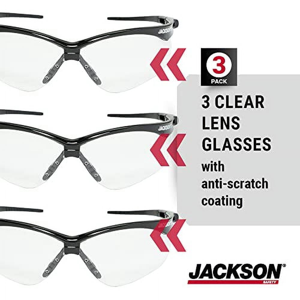Jackson Safety 5000 SG Safety Glasses Hardcoat Clear Lens Tint - 3Pack
