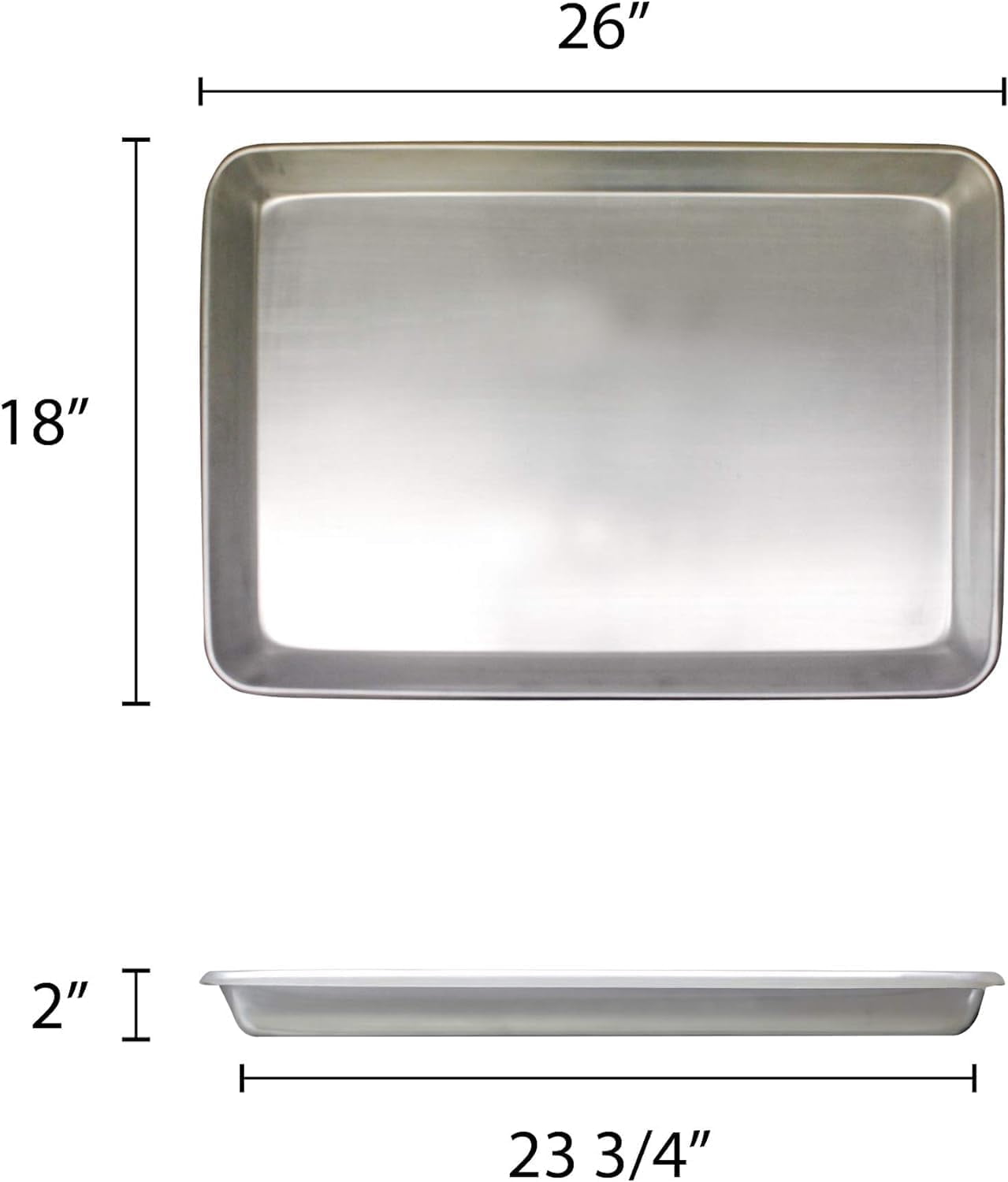 TrueCraftware- Aluminum All Purpose Bake Pan 26-1/4" x 18-1/4" x 2-1/4"- Baking Sheet Pan Cookie Sheet Pan for Oven Baking Tray Baking Pans for Cookies and Cakes Perfect for Baking Roasting and More