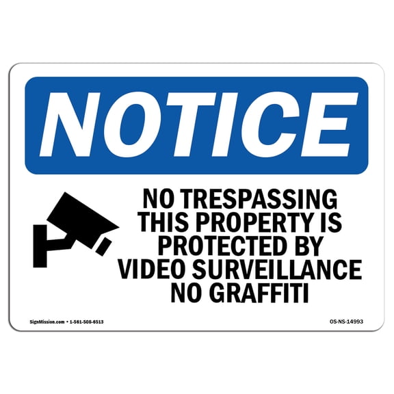 OSHA Notice Sign - No Trespassing This Property | Plastic Sign | Protect Your Business, Construction Site, Warehouse & Shop Area |  Made in the USA