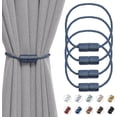 thumbnail image 1 of Paquete de alzapaños magnéticos para cortinas, prácticos alzapaños de cortina tejidos a mano de 16 pulgadas, decoración cilíndrica para ventana de oficina en casa (azul marino), 1 of 5