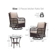 thumbnail image 4 of Eastvita 3 Pieces Rattan Swivel Rocking Chair Outdoor. 360 Degree Swivel Patio Bistro Conversation Furniture Set With Premium Cushions And Armored Glass Top Side Table For Garden. Backyard, 4 of 7
