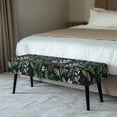 thumbnail image 2 of XYZCANDO Leave Polyester Spandex Fabric Bench Seat Cover with Pet Hair Resistant, Full Elastic Wrap Anti-Wear Bench Covers for Living Room, 2 of 9