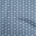 thumbnail image 1 of oneOone Cotton Poplin Teal Blue Fabric Asian Block Craft Projects Decor Fabric Printed By The Yard 56 Inch Wide, 1 of 4