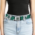 thumbnail image 5 of The Wizarding World of Harry Potter Belt, Seatbelt Buckle Belt, Slytherin Crest Diagonal Stripe Gray Green, 34 to 52 Inches, 5 of 9