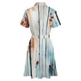 thumbnail image 6 of Autumn Trees Watercolor Painting Womens Shirt Dresses Women'S Short Sleeve Dress Turn-Down Collar Dress A Line Casuall Dress Oversize(XS-6XL), 6 of 7