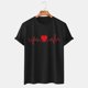 thumbnail image 2 of Hombres y mujeres Parejas Mangas caídas Estampado de San Valentín Blusa suelta de manga corta Pompotops  oipoqjl3446, 2 of 7