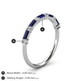 thumbnail image 4 of TriJewels 1.20 ctw Baguette Blue Sapphire and Round Lab Grown Diamond Wedding Band in 14K White Gold, 4 of 6
