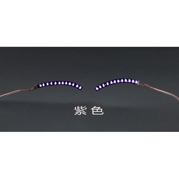 Tiras de Luz Led Halloween Iluminación Led Pestañas Falsas Tira de Maquillaje Luminosa Lámpara Pestañas Pegatinas Doble Párpado Club Bar Accesorios de Maquillaje Baile Luz Led Falsa E Led Luz Barra