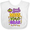 thumbnail image 3 of Inktastic Little Miss Mardi Gras with Crown and Dots Girls Baby Bib, 3 of 4