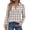 Light Gray, variant on Women's Fashion Athleisure Long-Sleeve Plaid Print Stand-Collar Polo Shirt Top, Comfortable & Skin-Friendly & Breathable, Gifts for Women