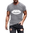 thumbnail image 2 of Gamivast Athletic Shirts for Men Heartbeat Football Graphic Crew Neck Short Sleeve Workout Shirts Gym Shirts Breathable Performance Fabric Workout Wear, 2 of 5