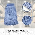 thumbnail image 3 of KYascend Heavy Duty Loop Mop Heads, 3 pack, Blue, Commercial/Industrial Cotton String for Floor Cleaning, 3 of 7