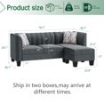 Walsunny Convertible Sectional Sofa/Couch, LShaped 3Seat with High