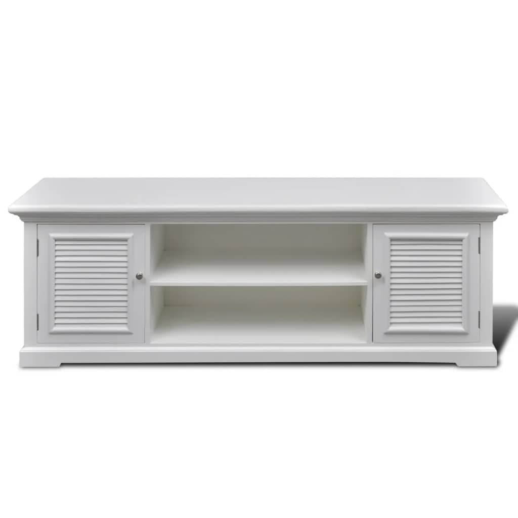 Kepooman Modern Farmhouse Sliding Grooved Door TV Stand for Living Room, White Kepooman Modern Farmhouse Sliding Grooved Door TV Stand for Living Room, White
