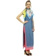 thumbnail image 5 of Bimba Women's Cotton Blue Kurta Designer Drawstring Waist Kurti With Scarf-4, 5 of 8